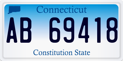 CT license plate AB69418