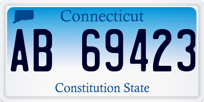 CT license plate AB69423