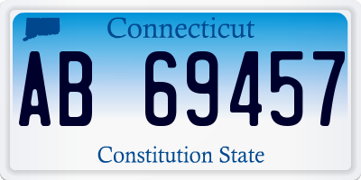 CT license plate AB69457