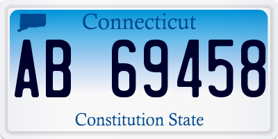 CT license plate AB69458