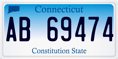 CT license plate AB69474