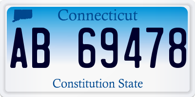 CT license plate AB69478