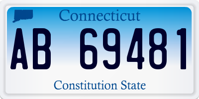 CT license plate AB69481