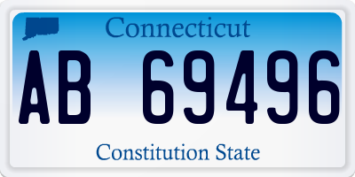CT license plate AB69496