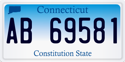 CT license plate AB69581