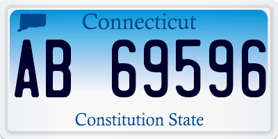 CT license plate AB69596