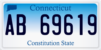 CT license plate AB69619