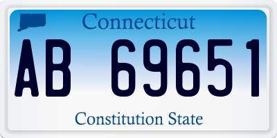 CT license plate AB69651