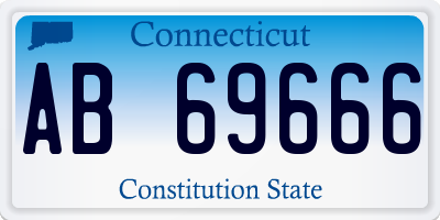 CT license plate AB69666