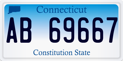 CT license plate AB69667
