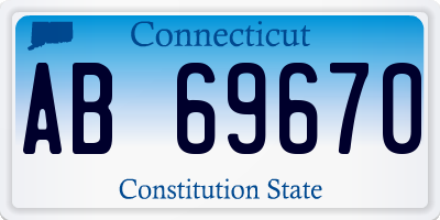 CT license plate AB69670