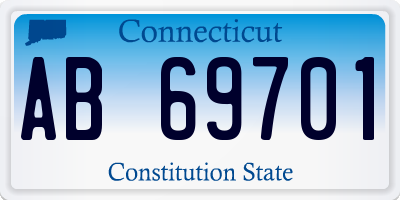 CT license plate AB69701