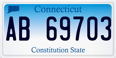 CT license plate AB69703