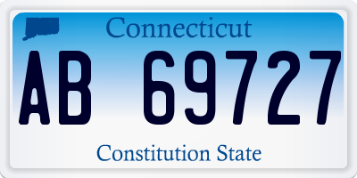 CT license plate AB69727