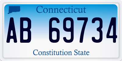 CT license plate AB69734