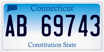 CT license plate AB69743
