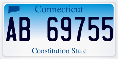 CT license plate AB69755