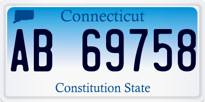 CT license plate AB69758