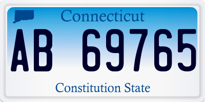 CT license plate AB69765