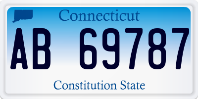 CT license plate AB69787