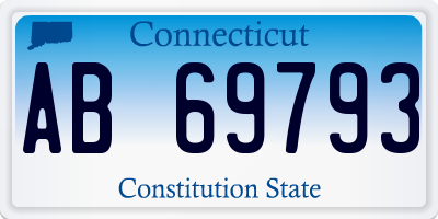CT license plate AB69793
