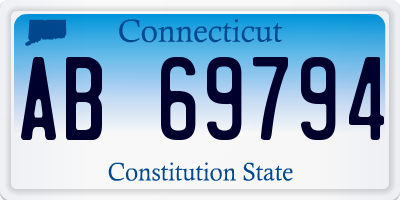 CT license plate AB69794
