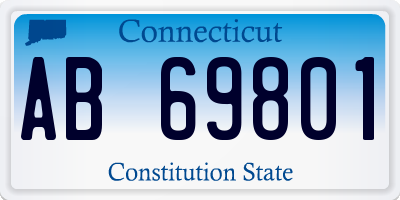 CT license plate AB69801