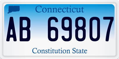 CT license plate AB69807