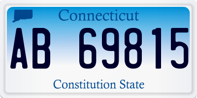 CT license plate AB69815