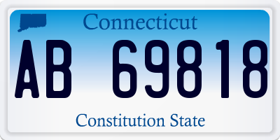 CT license plate AB69818