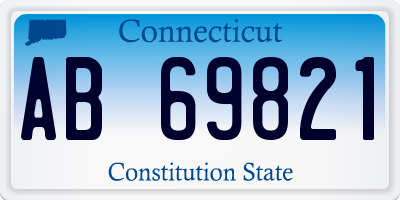 CT license plate AB69821