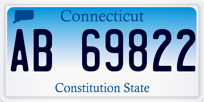 CT license plate AB69822