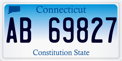 CT license plate AB69827