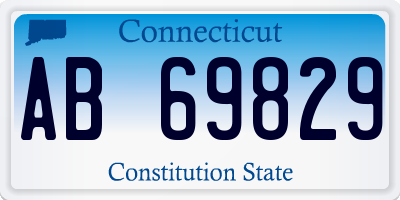 CT license plate AB69829