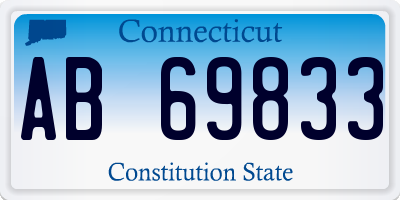 CT license plate AB69833