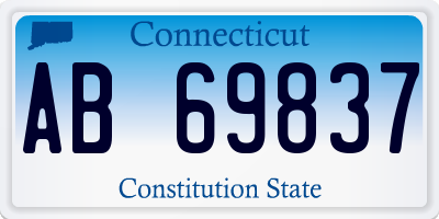 CT license plate AB69837