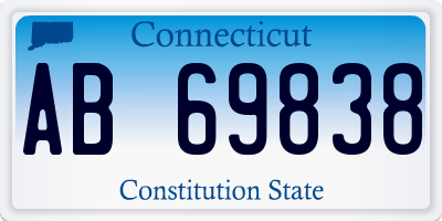 CT license plate AB69838