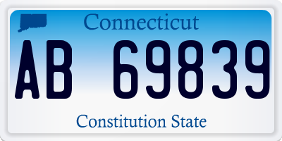 CT license plate AB69839