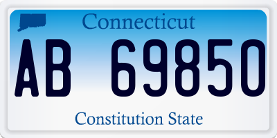 CT license plate AB69850