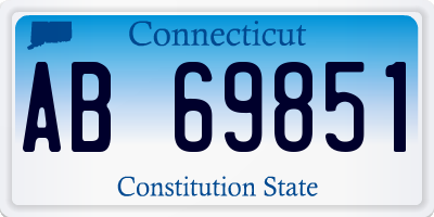 CT license plate AB69851