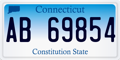 CT license plate AB69854