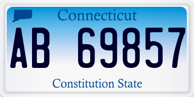 CT license plate AB69857