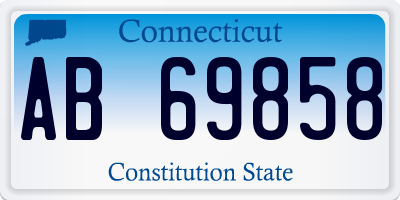 CT license plate AB69858