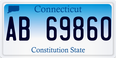 CT license plate AB69860