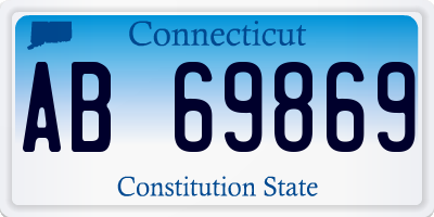 CT license plate AB69869