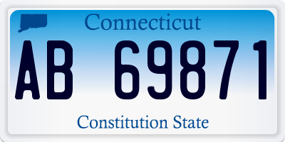 CT license plate AB69871