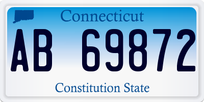 CT license plate AB69872