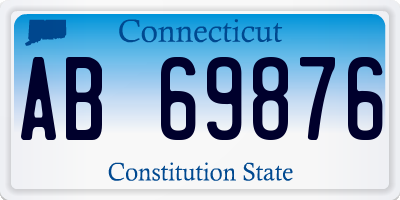 CT license plate AB69876