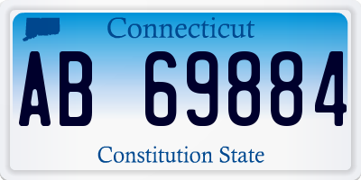 CT license plate AB69884