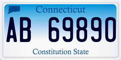CT license plate AB69890